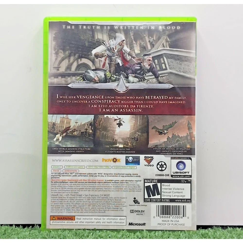 Assassin's Creed 2 Video Game for Xbox 360 Complete with Manual Tested & Working
